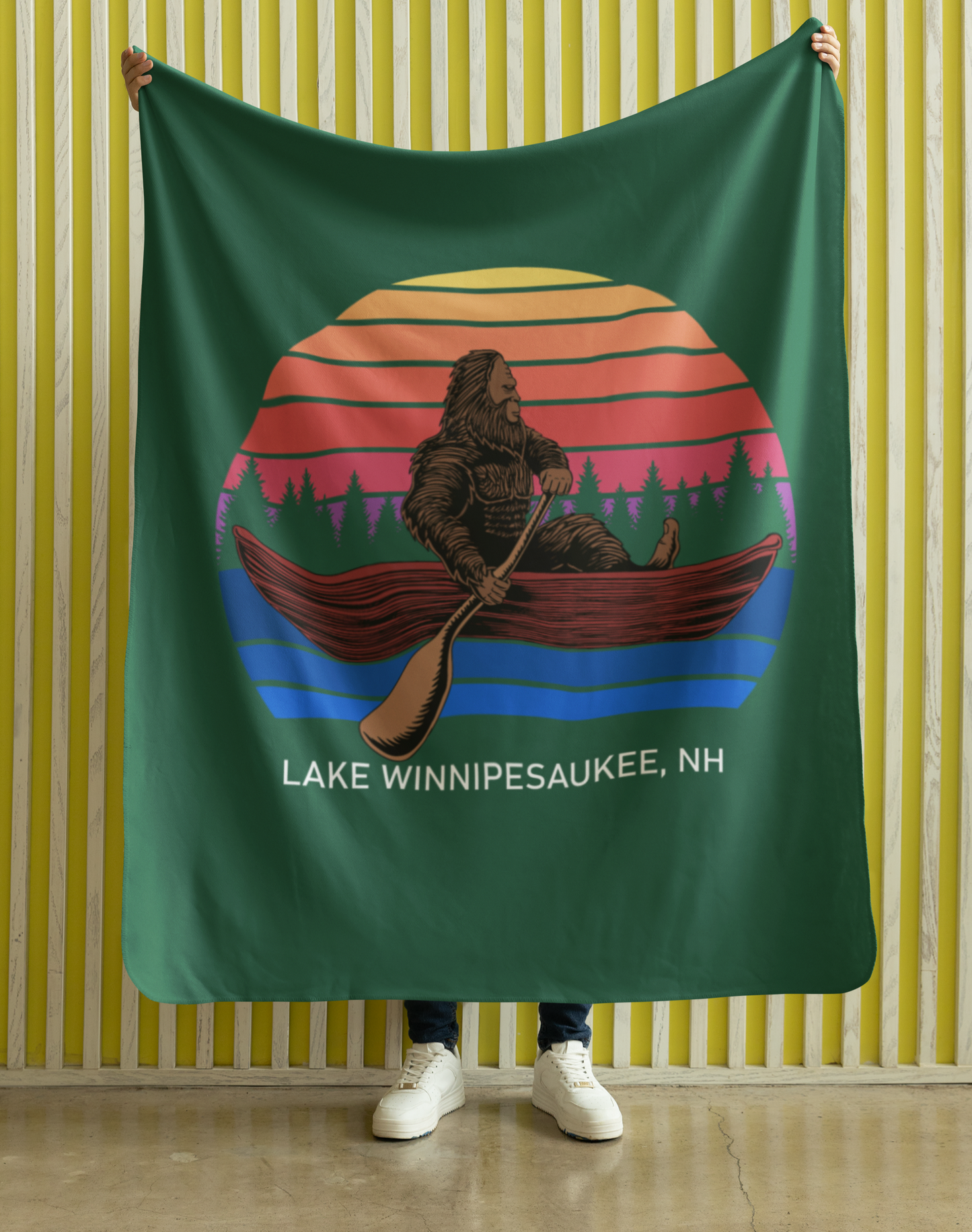 bigfoot sherpa blanket customizable