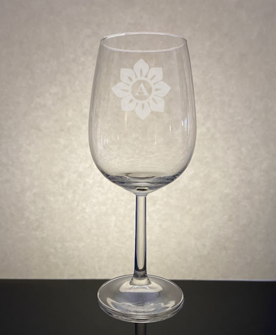 Flower Monogrammed Wine Glass