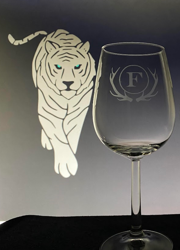 Antler Monogrammed Wine Glass