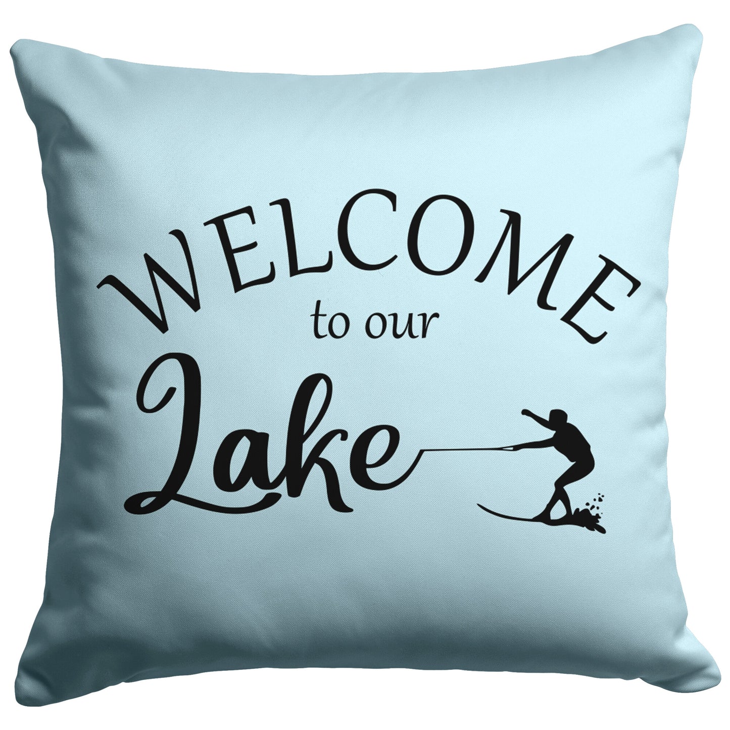 Powder Blue welcome to our lake pillow
