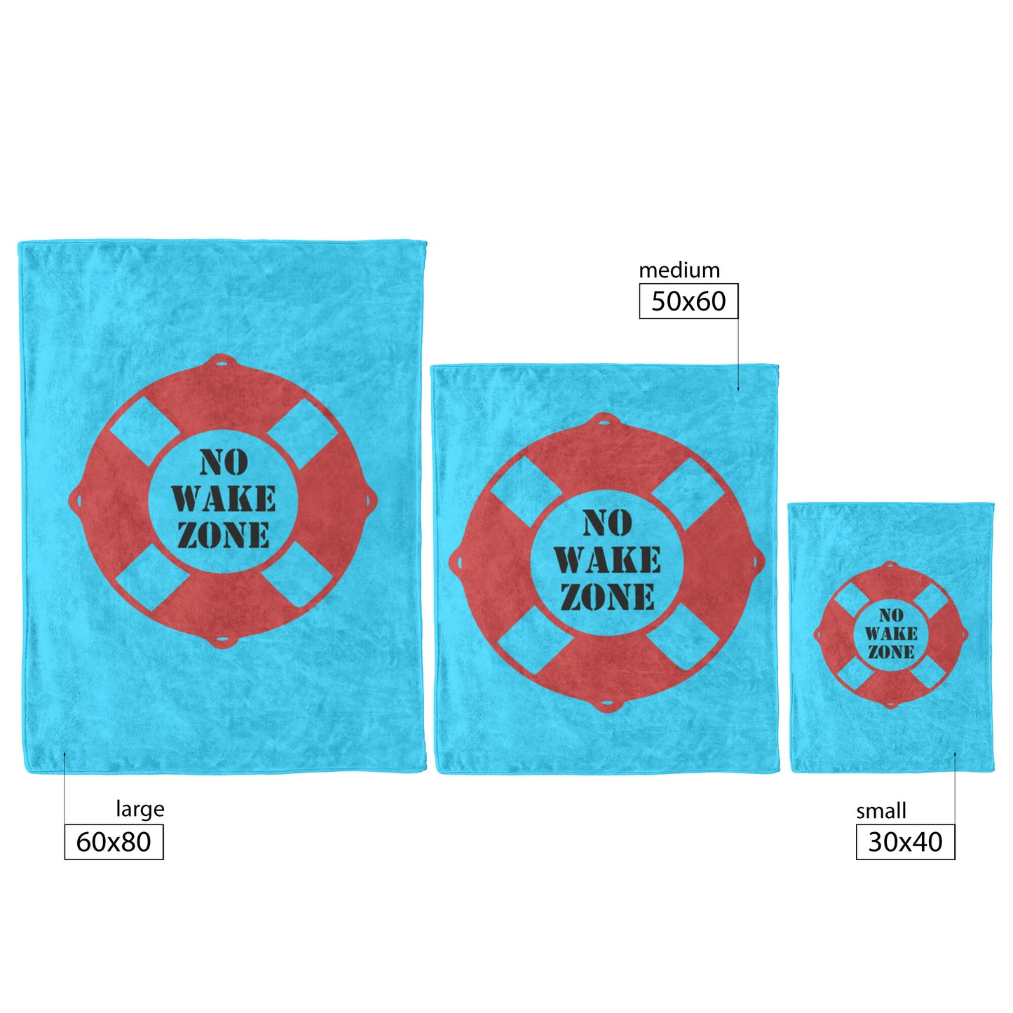 No wake Zone blanket sizes
