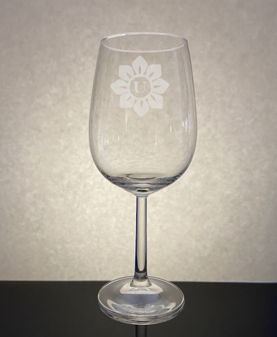 Flower Monogrammed Wine Glass