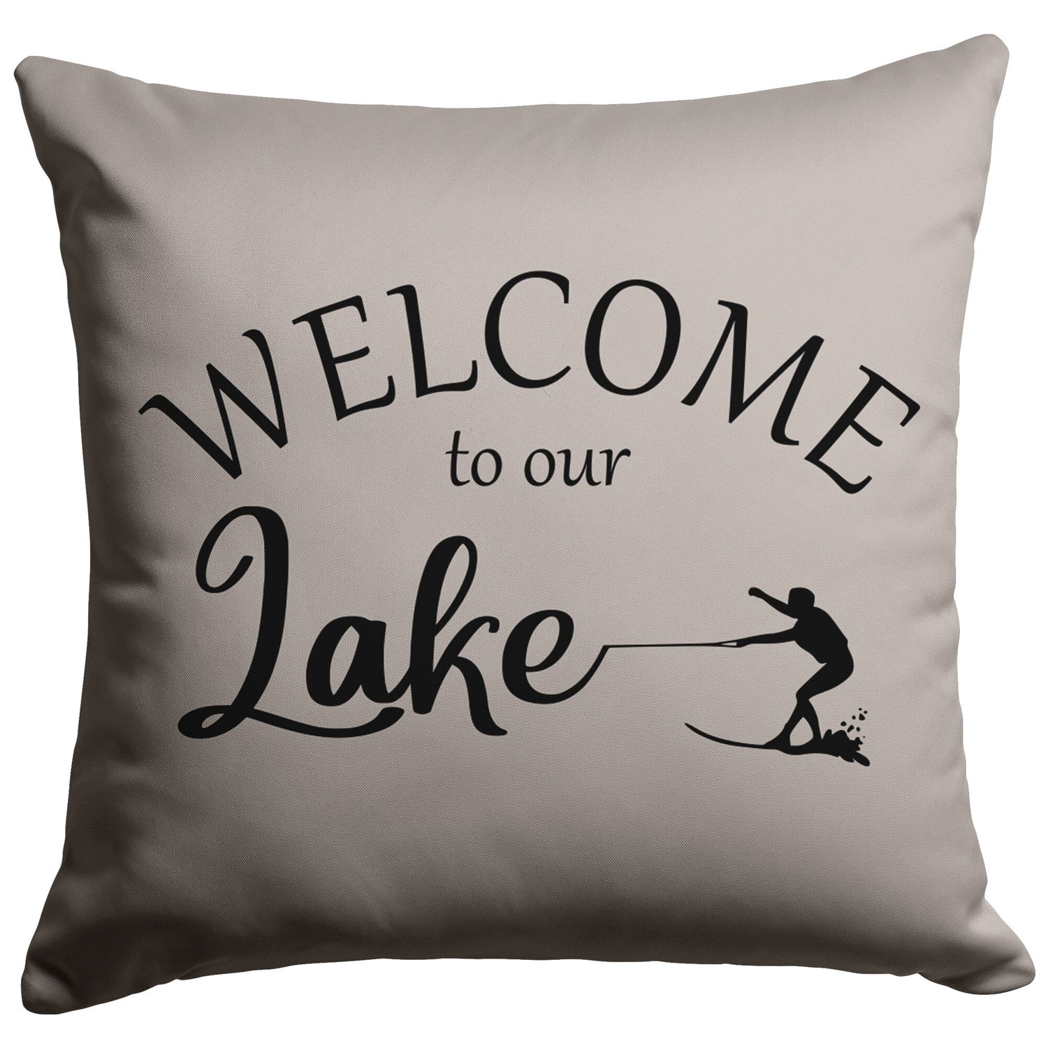 Stone welcome to our lake customer pillow