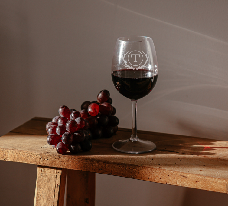 Antler Monogrammed Wine Glass