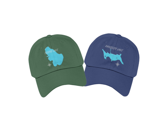 put your lake on a hat. Green and blue embroidered hat