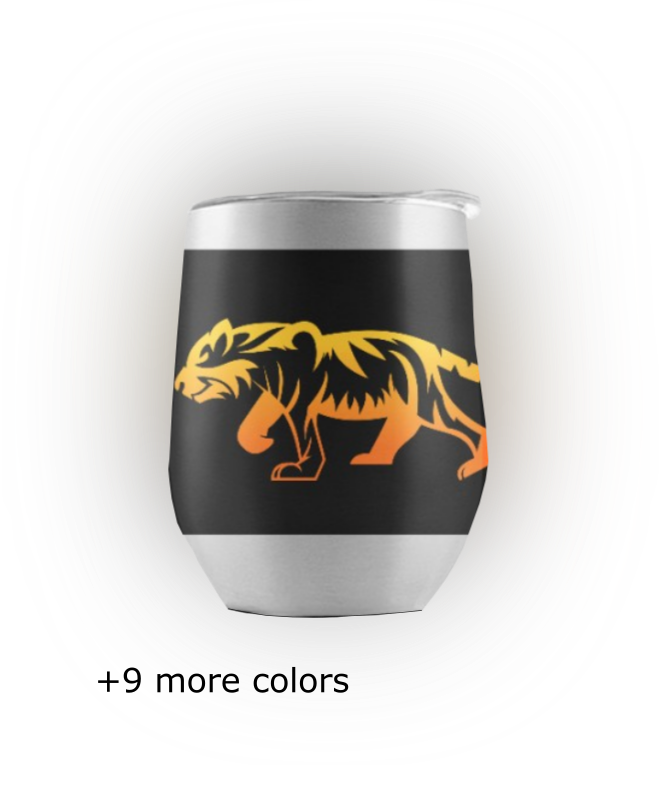 Prowling tiger wine tumbler