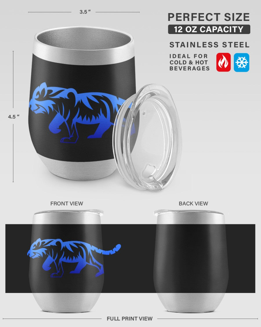 electric blue on black tumbler