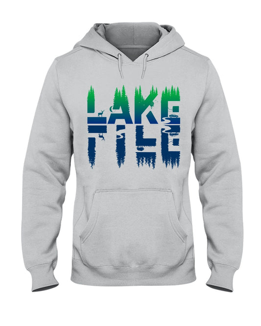 Lake Life reflected graphic adult hoodie