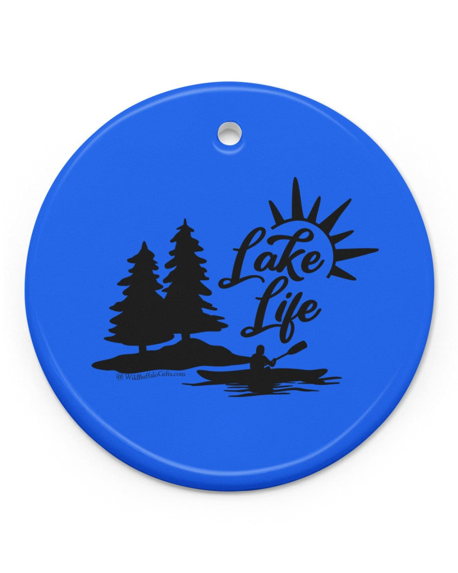 Lake Life Blue porcelain ornament