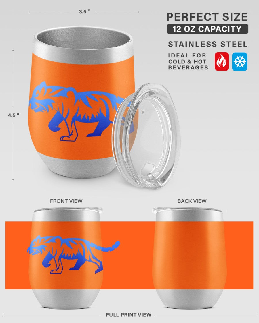 electric blue on orange wine tumbler