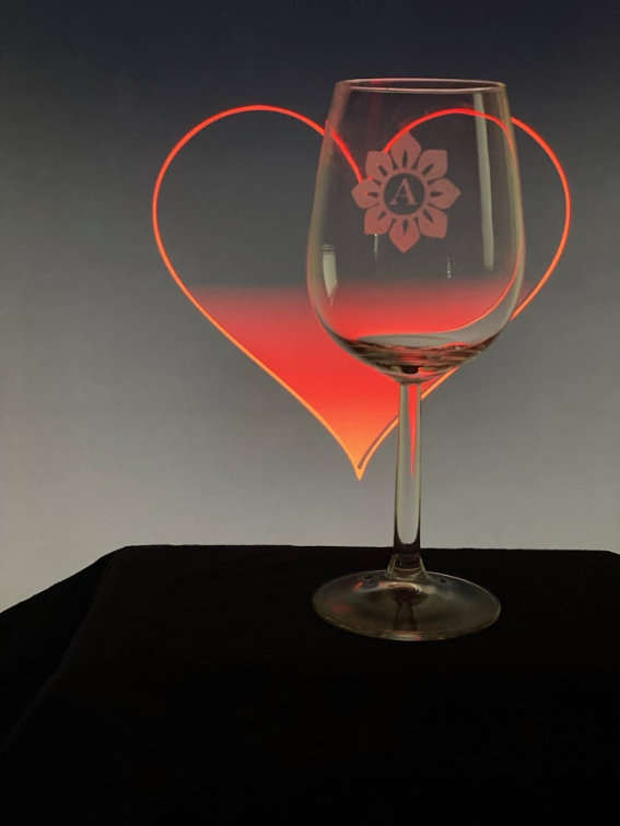 Flower Monogrammed Wine Glass