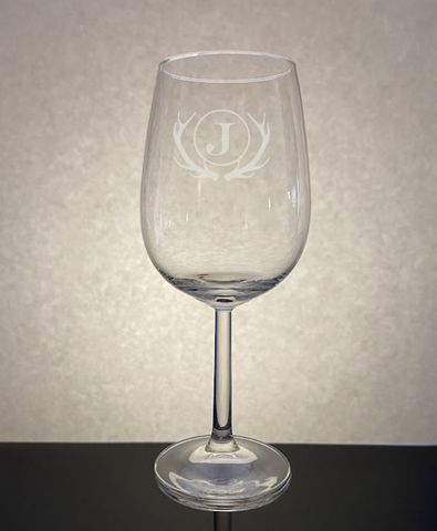 Antler Monogrammed Wine Glass