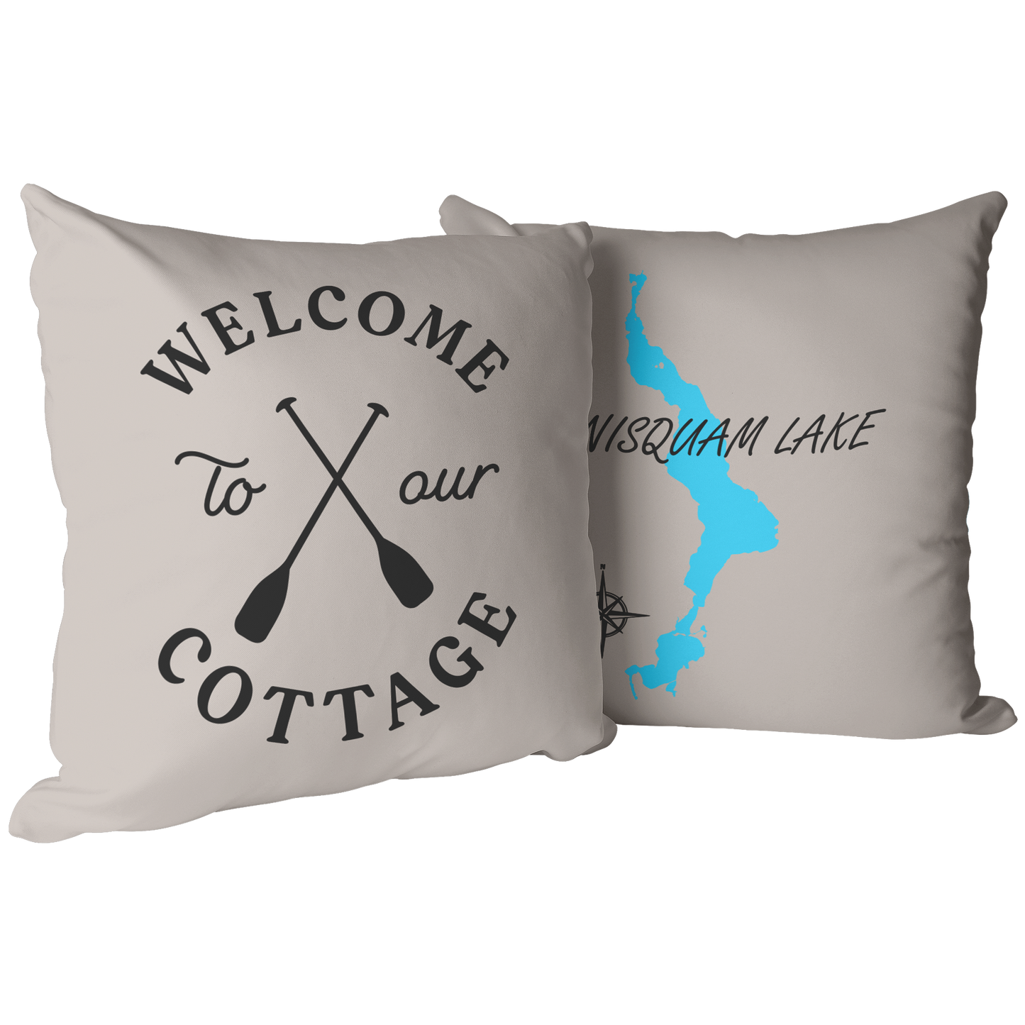 Welcome to our cottage custom pillow featuring Winnisquam Lake, NY