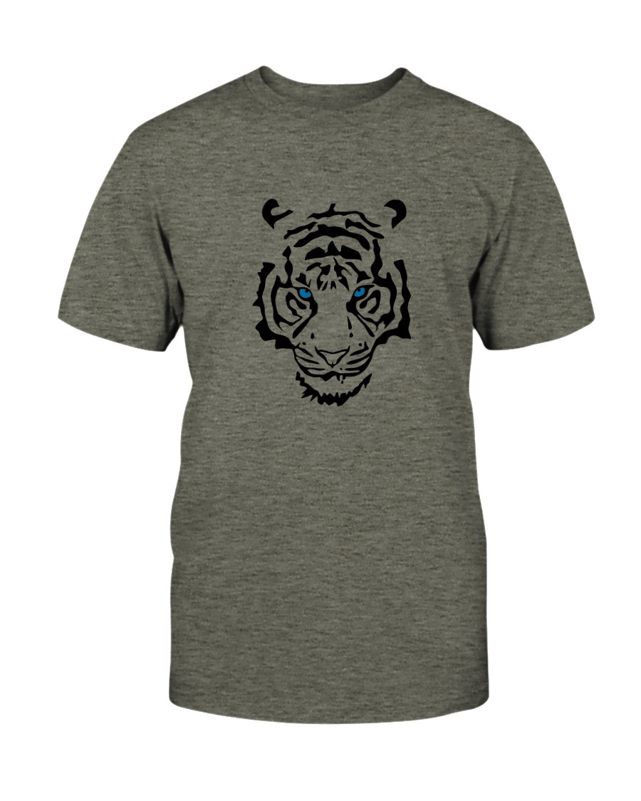 blue eyed tiger heather green t