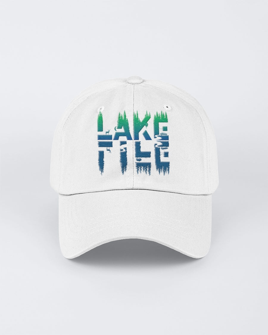 Lake Life Embroidered hat- white