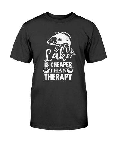 The lake is cheaper than therapy. Adult t-shirt