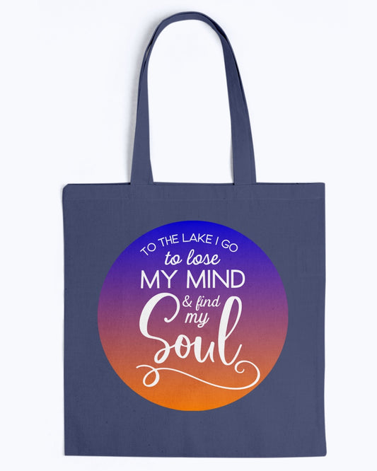 blue lake tote bag