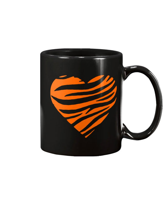 Orange on black tiger mug. Who Dey!