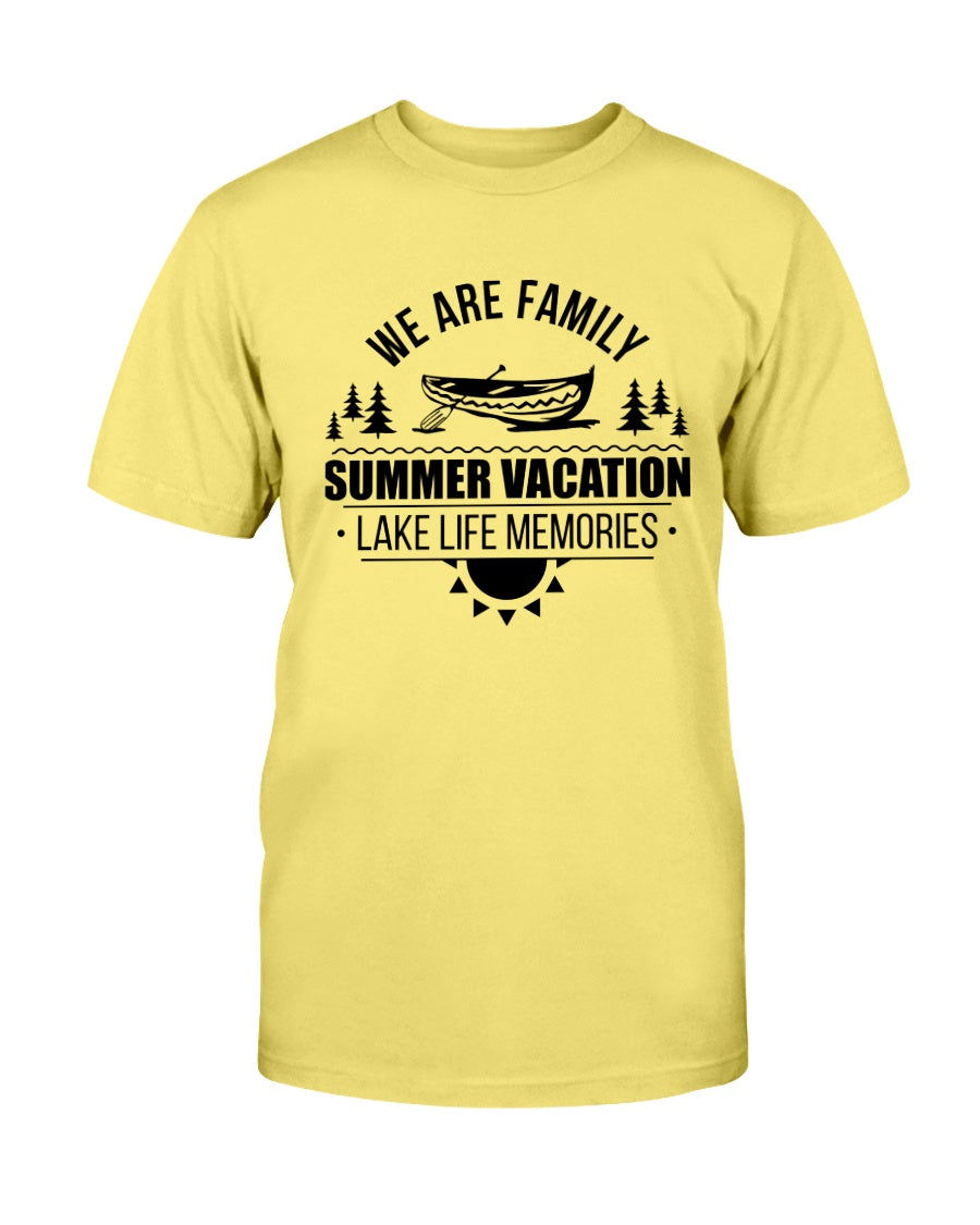 Yellow. We are family. lake life memories t-shirt