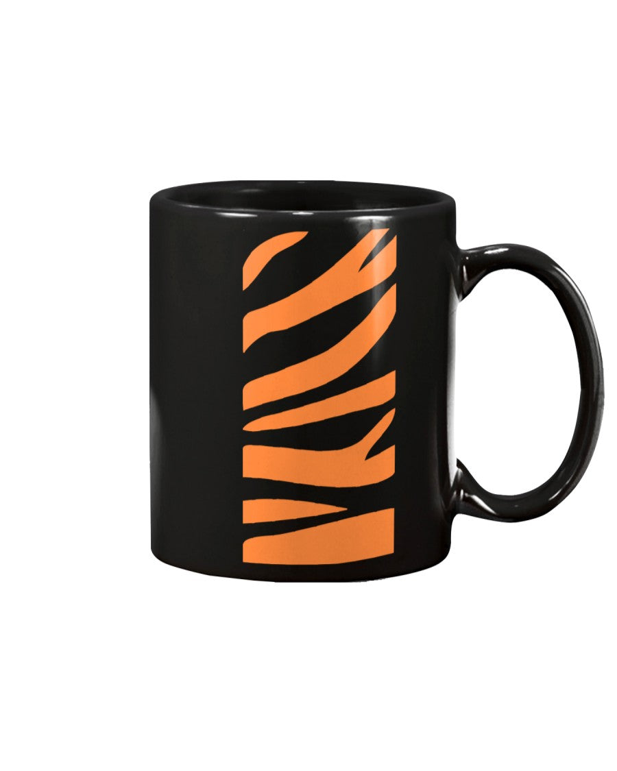 Orange on black striped bengal tiger mug