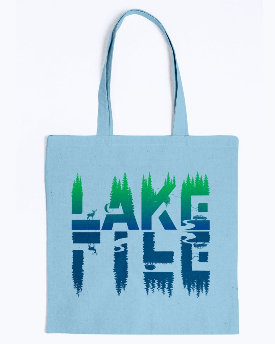 Lake Life graphic tote