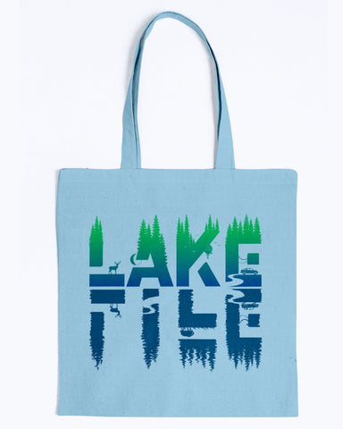 Lake Life graphic tote