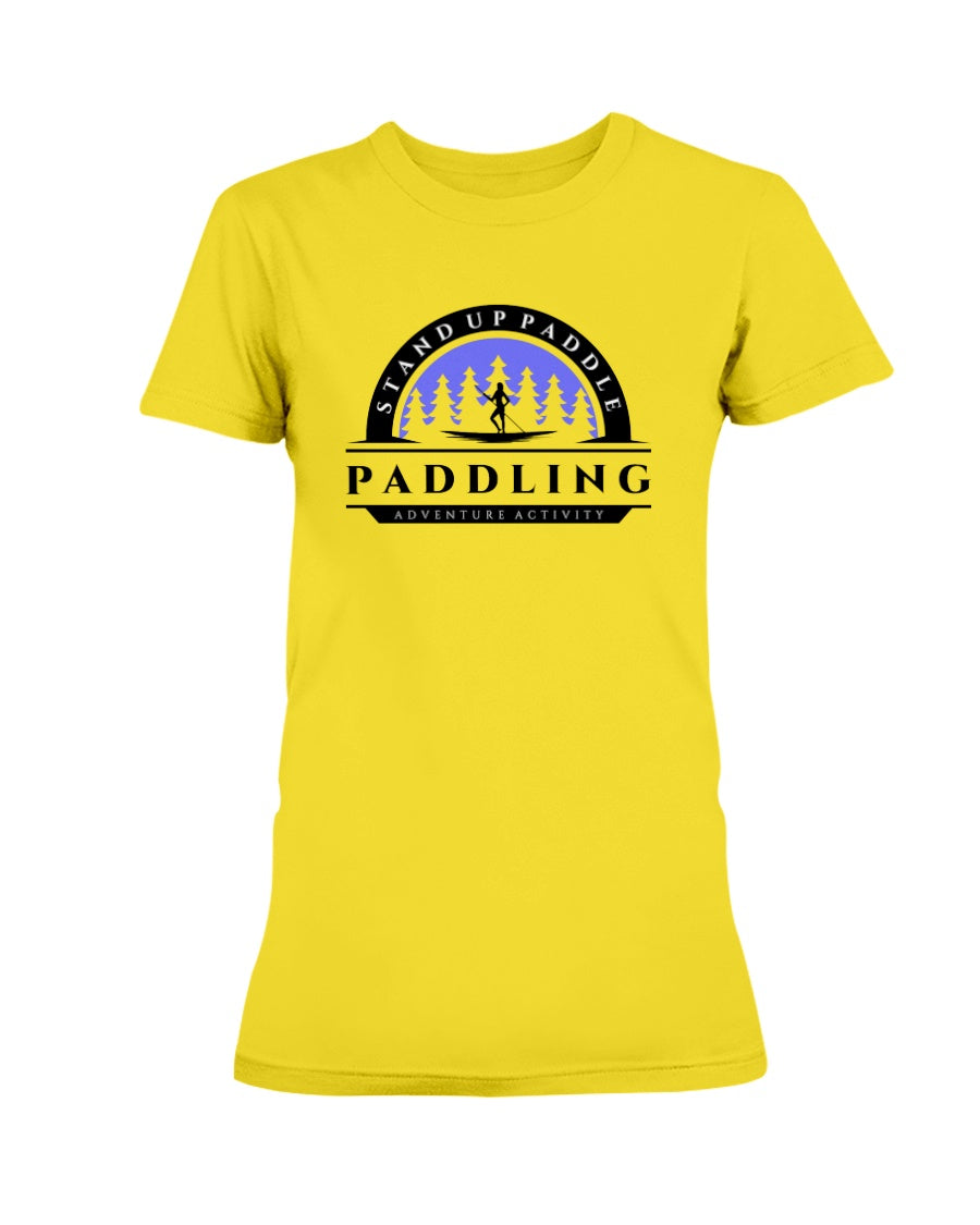 Bright yellow women's stand up paddle board T-shirt