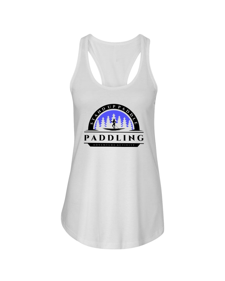 Women's white stand up paddle board tank top